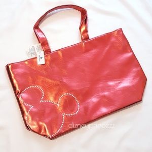 🎀 Disney parks mickey red foil large tote bling